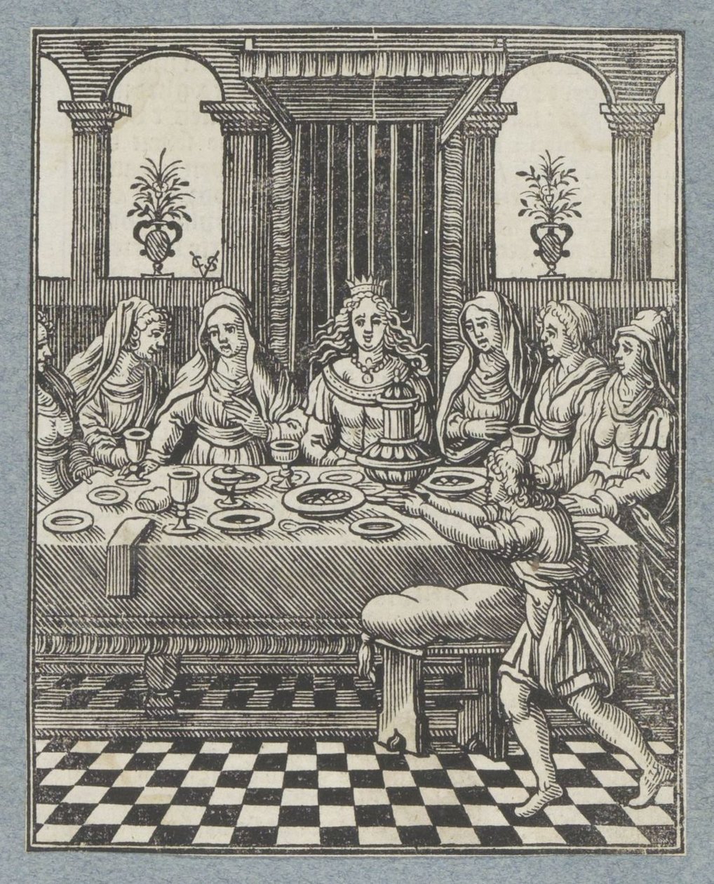 Vasti högtid, Ahasveros hustru av Christoffel van Sichem (II)