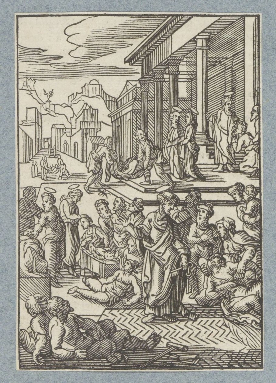 Peter botar de sjuka med sin skugga av Christoffel van Sichem (II)
