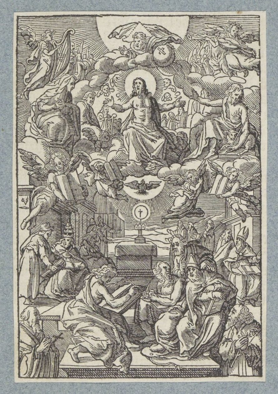 Tvist mellan kyrkofäderna om det heliga sakramentet av Christoffel van Sichem (II)
