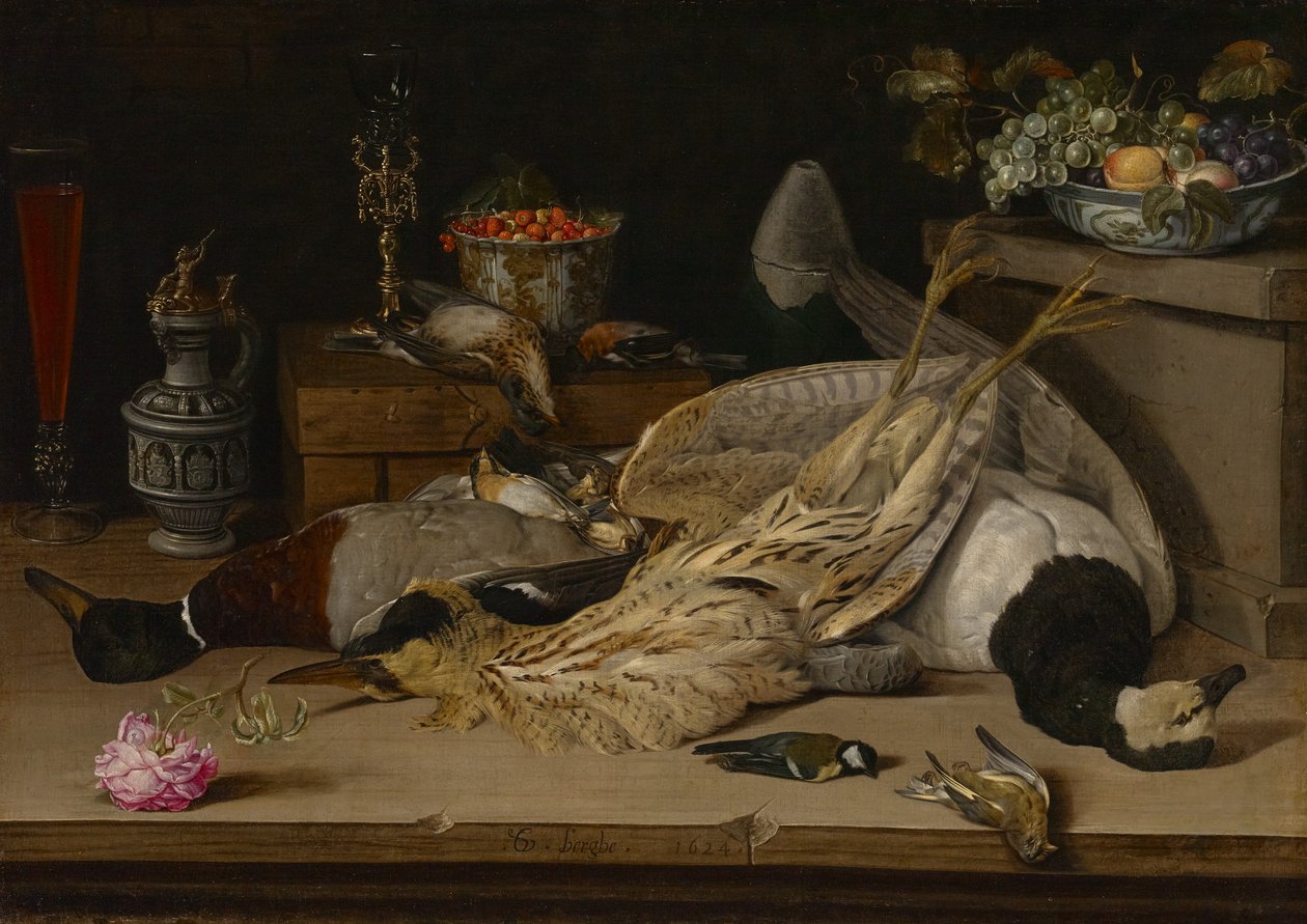 Stilleben med döda fåglar av Christoffel van den Berghe
