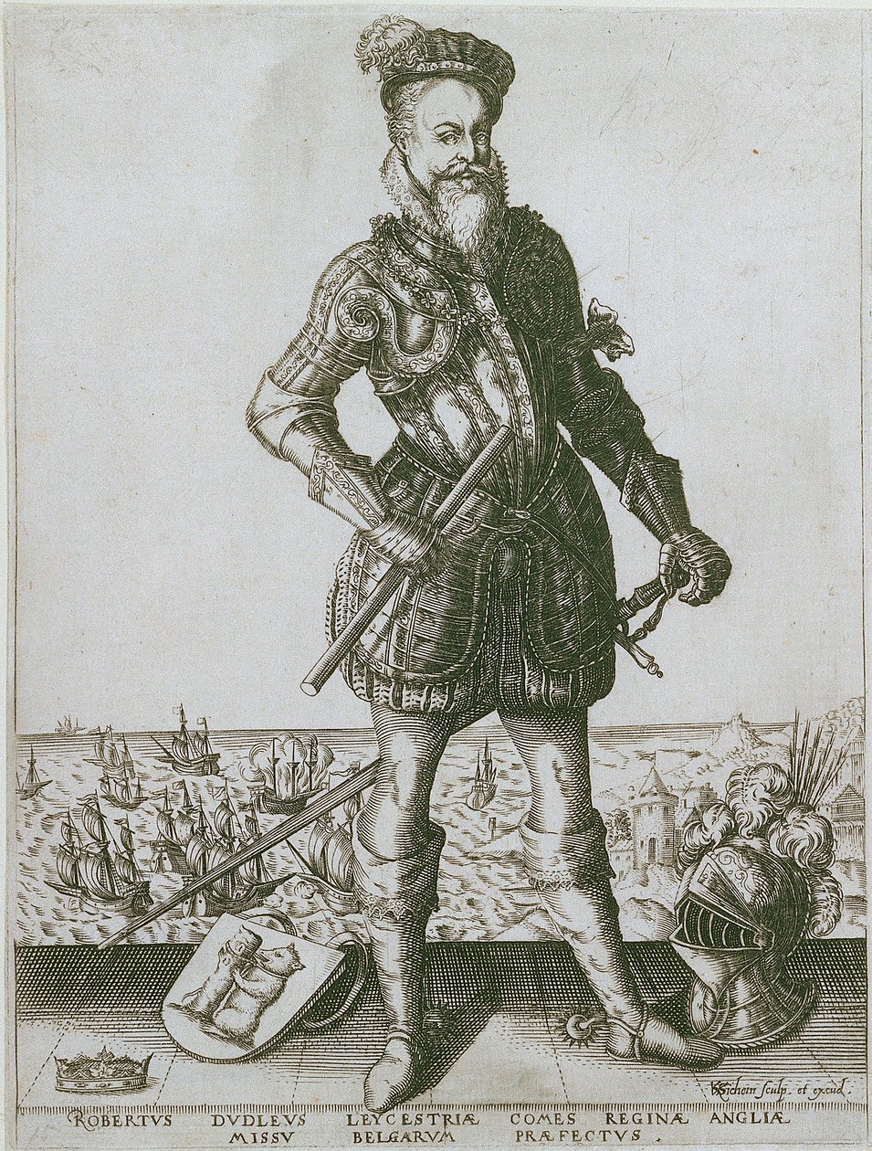Robert Dudley av Christoffel van the Elder Sichem