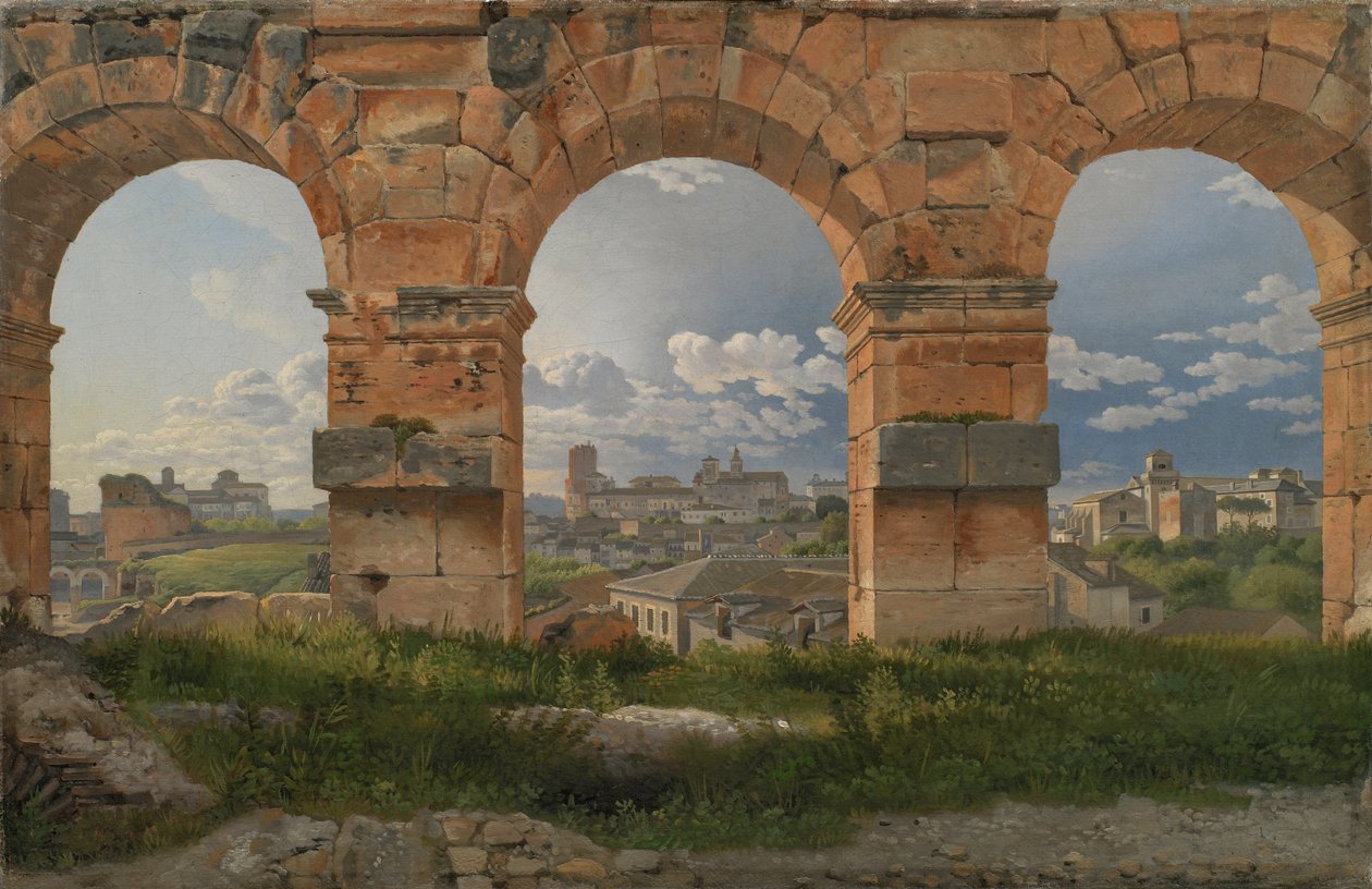 En vy genom tre bågar från Colosseums tredje våning av Christoffer Wilhelm Eckersberg
