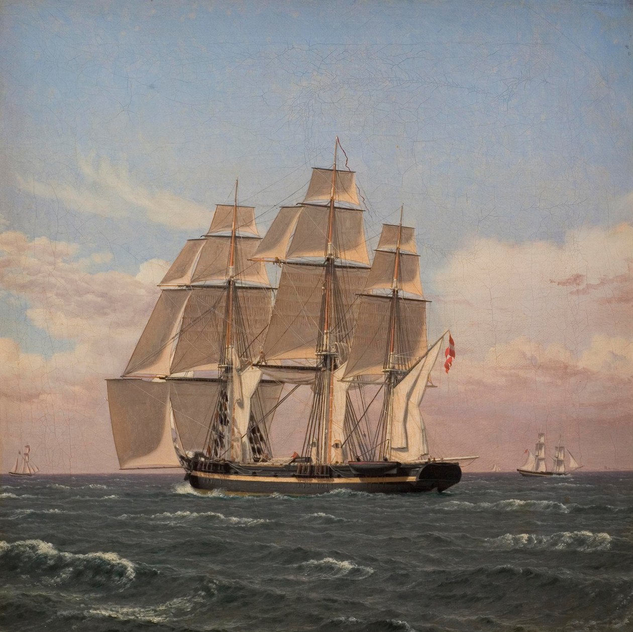 Korvetten Najaden under segel av Christoffer Wilhelm Eckersberg