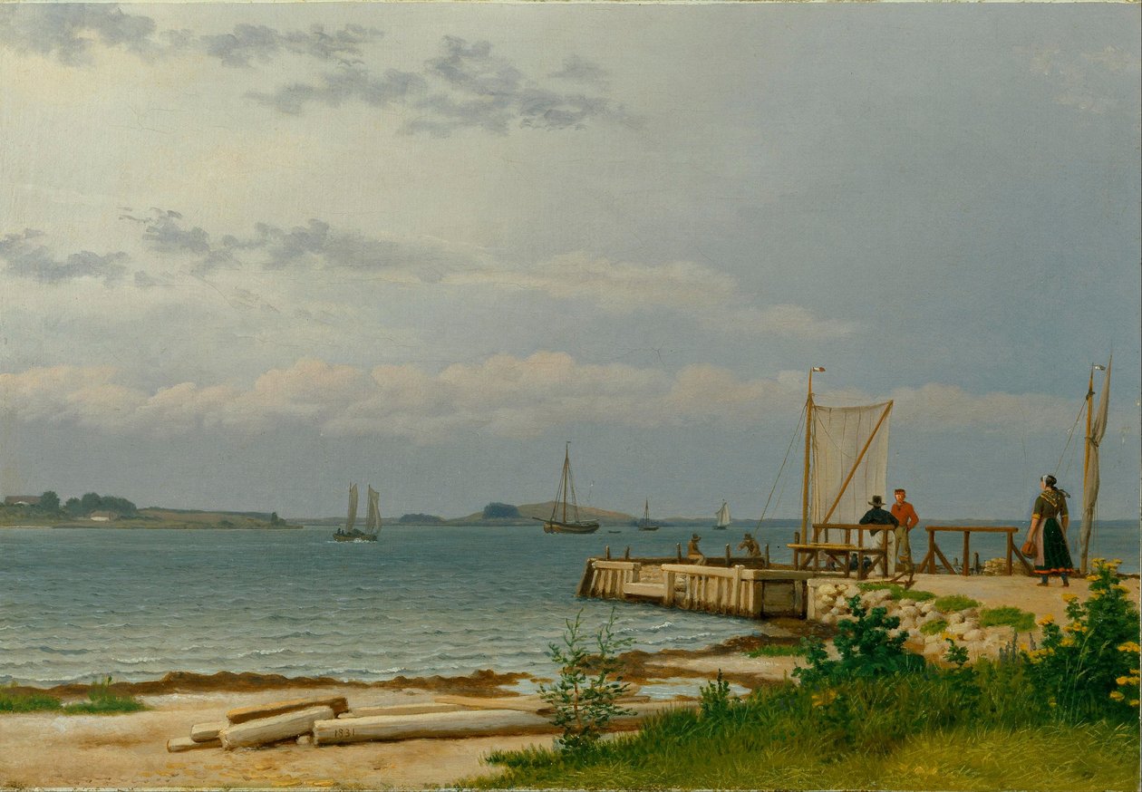 Utsikt mot Koster från bryggan vid Kallehave av Christoffer Wilhelm Eckersberg