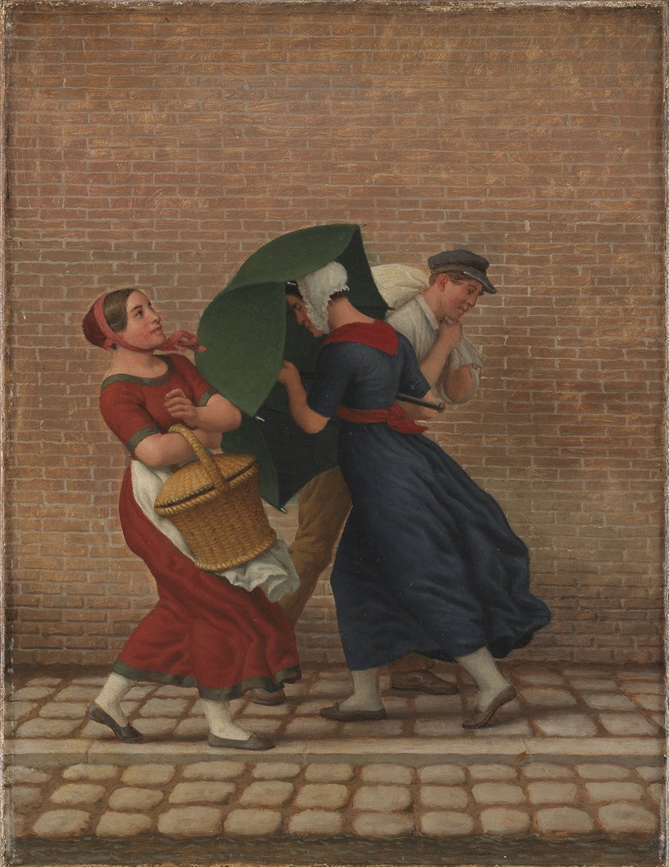 Gatubild i blåsigt och regnigt väder, 26 november 1846 (olja på duk) av Christoffer Wilhelm Eckersberg