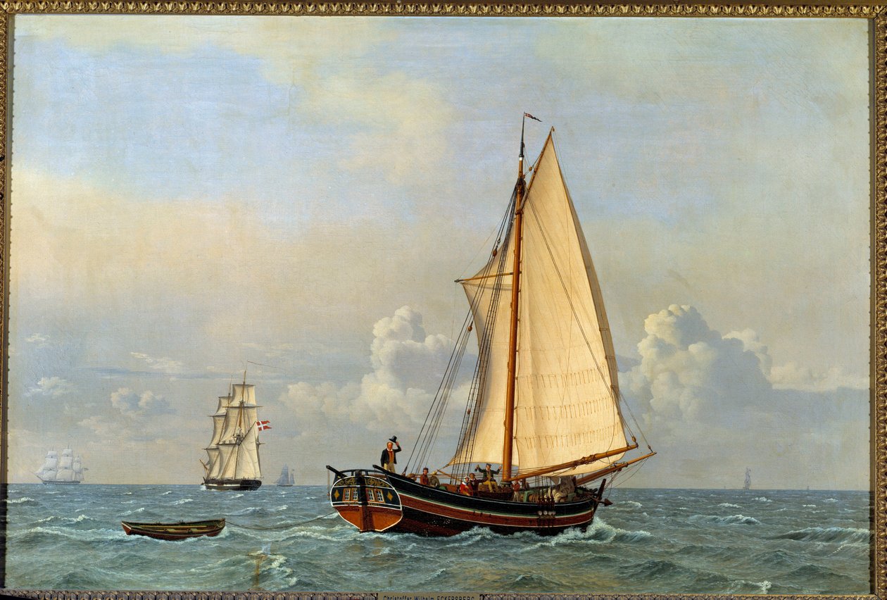 Ett före detta danskt linjefartyg går i motvind 1831 Målning av Christoffer Wilhelm Eckersberg (1783-1853) av Christoffer Wilhelm Eckersberg