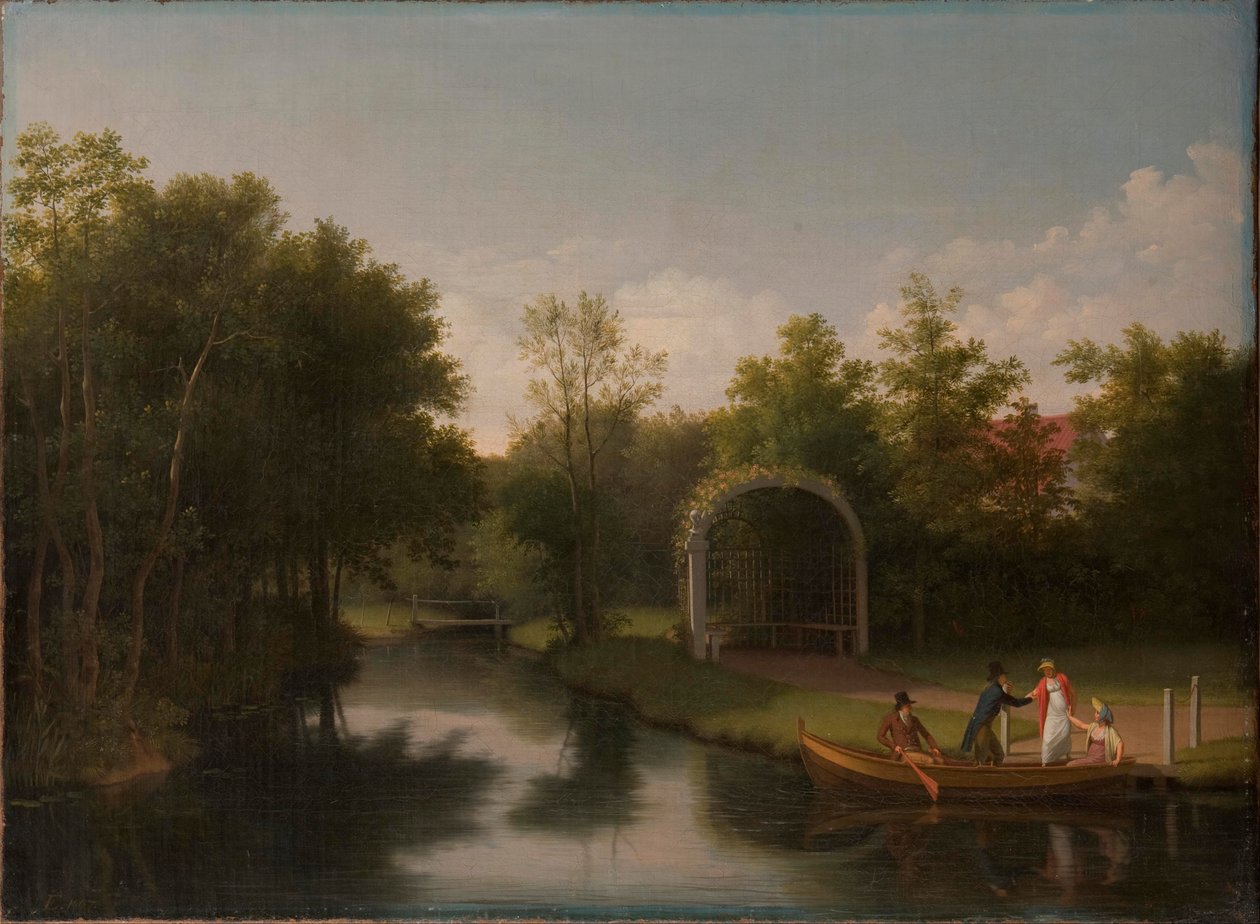 Berså i parken vid Sanderumgårds herrgård av Christoffer Wilhelm Eckersberg