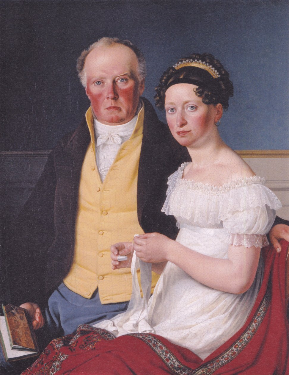 Danska:  Greve Preben Bille-Brahe och hans andra hustru Johanne Caroline, født Falbe Dubbelporträtt av greve Preben Bille-Brahe och hans andra hustru Johanne Caroline, född Falbe av Christoffer Wilhelm Eckersberg