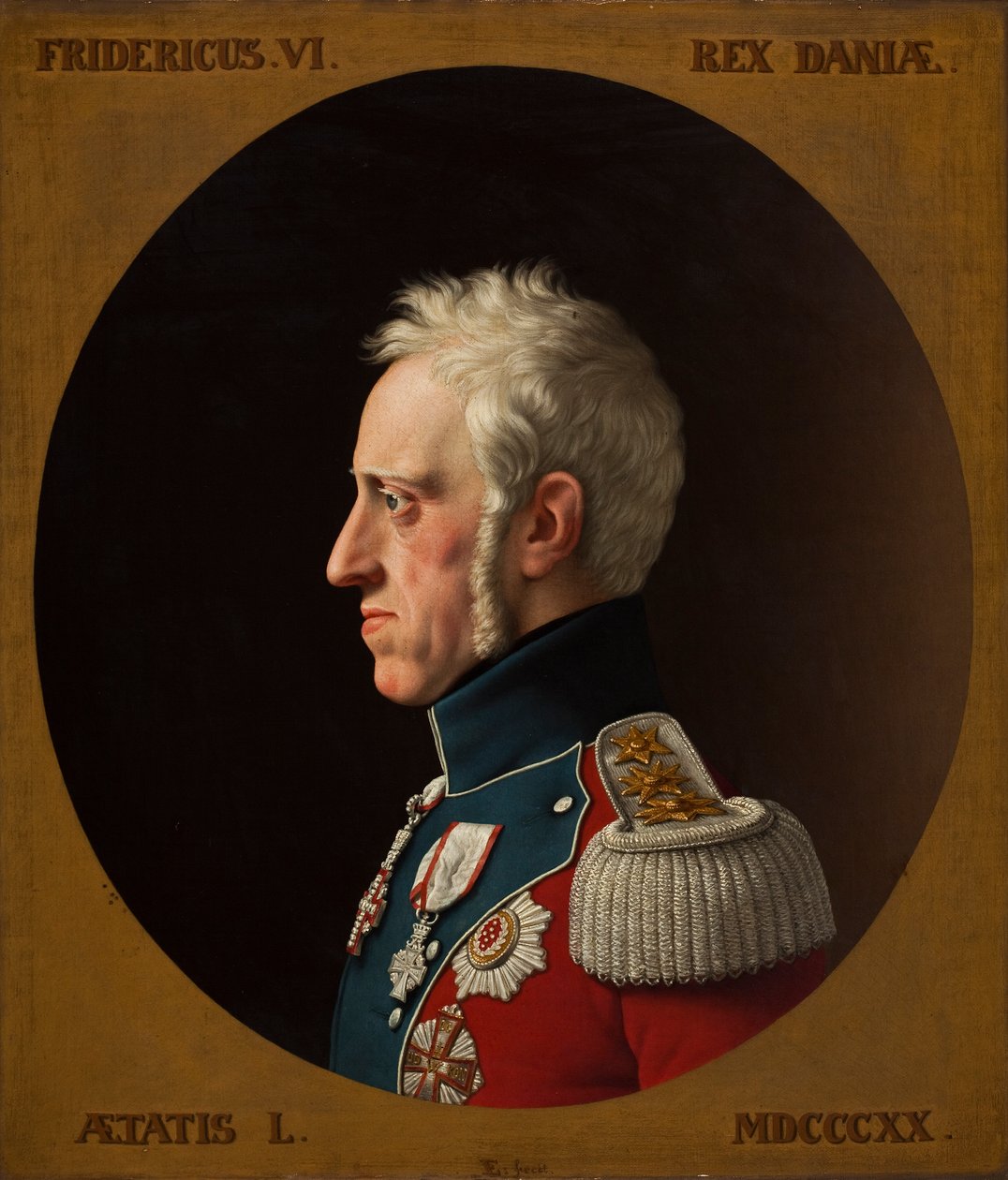 Porträtt av Fredrik VI av Danmark 1768-1839, 1839. av Christoffer Wilhelm Eckersberg
