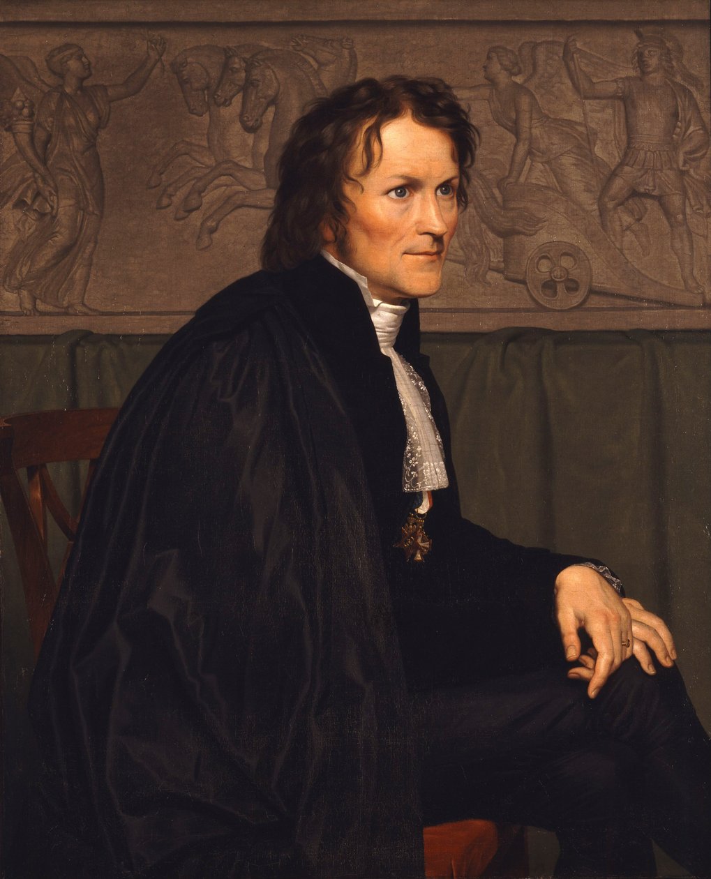 Porträtt av skulptören Bertel Thorvaldsen 1770-1844, 1838 av Christoffer Wilhelm Eckersberg