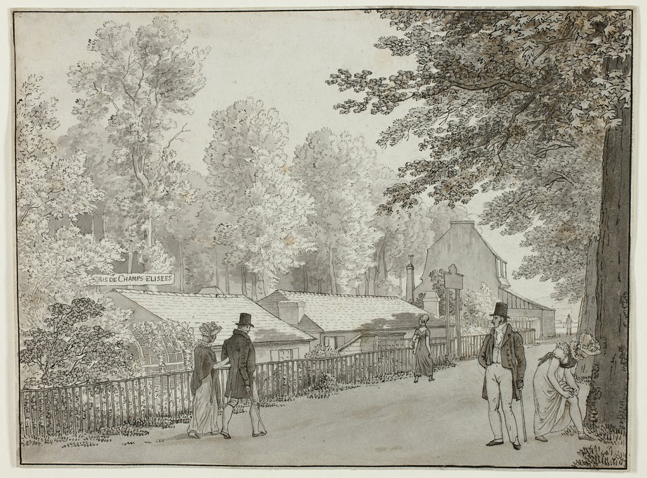 Relais, Avenue des Champs-Élysées, Paris (framsidan); Scen från Odysseus liv (baksida) av Christoffer Wilhelm Eckersberg
