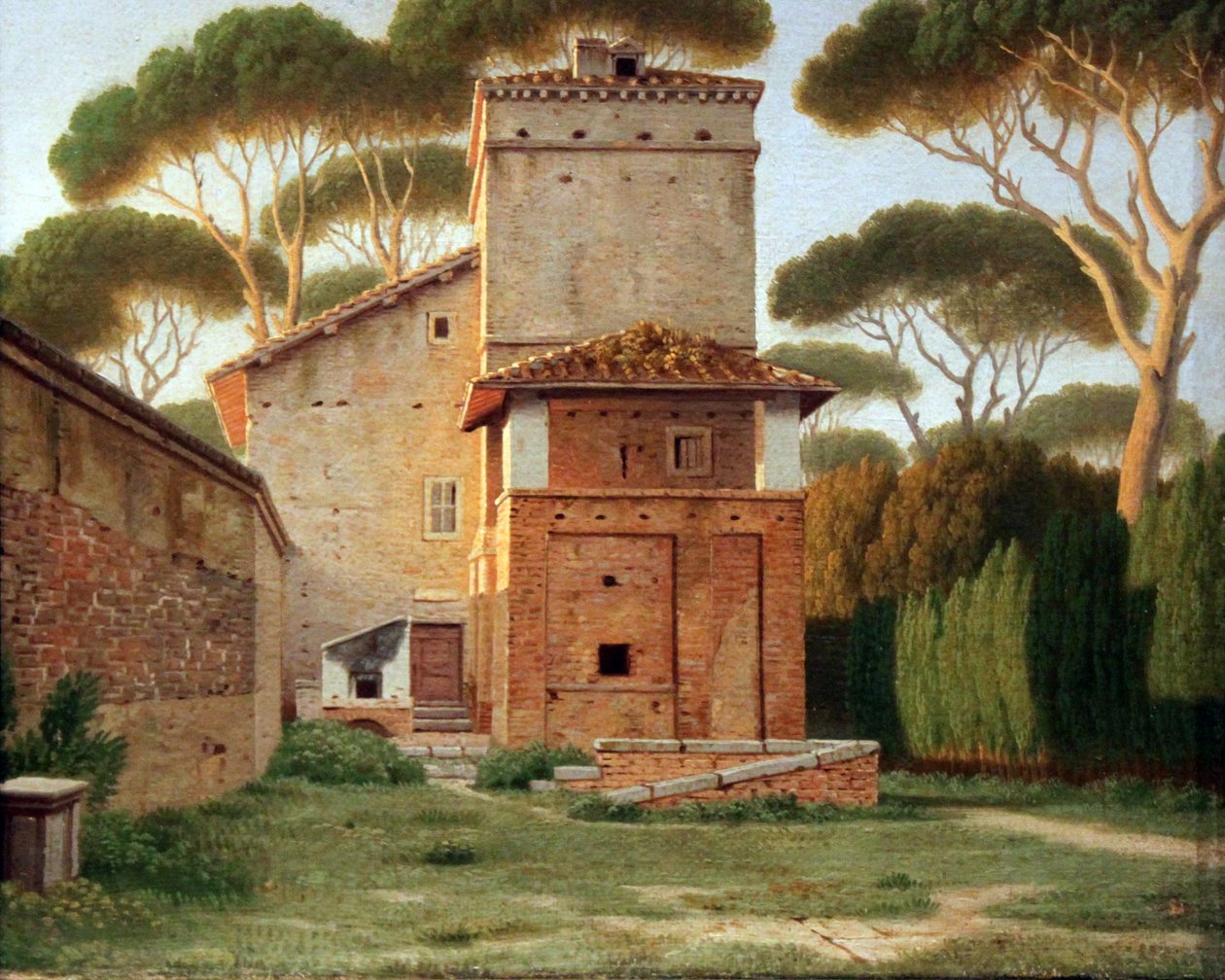 Porthuset i parken till Villa Borghese, Rom av Christoffer Wilhelm Eckersberg
