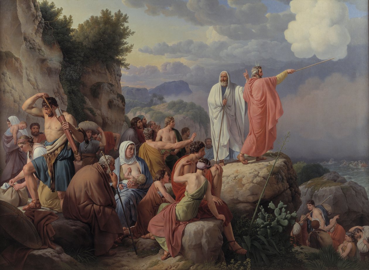Israeliterna vilar efter korsningen av Röda havet, 1816. av Christoffer Wilhelm Eckersberg