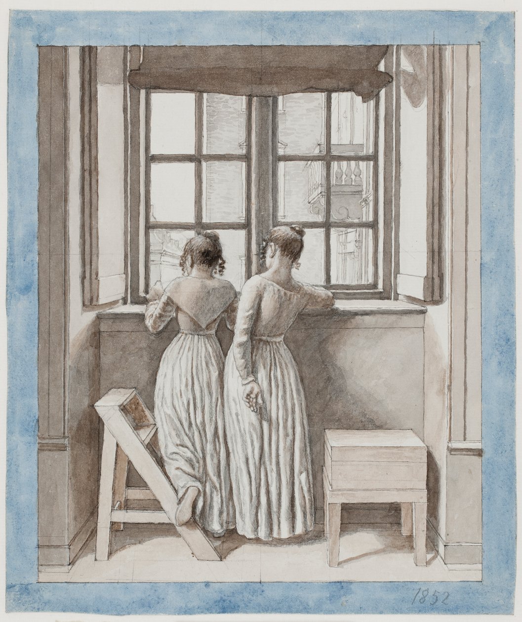 Vid ett fönster i konstnärens ateljé av Christoffer Wilhelm Eckersberg