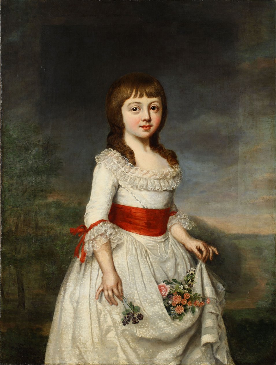 Porträtt av hertiginnan Charlotte Frederica av Mecklenburg-Schwerin som barn av Christoph Friedrich Reinhold Lisiewski
