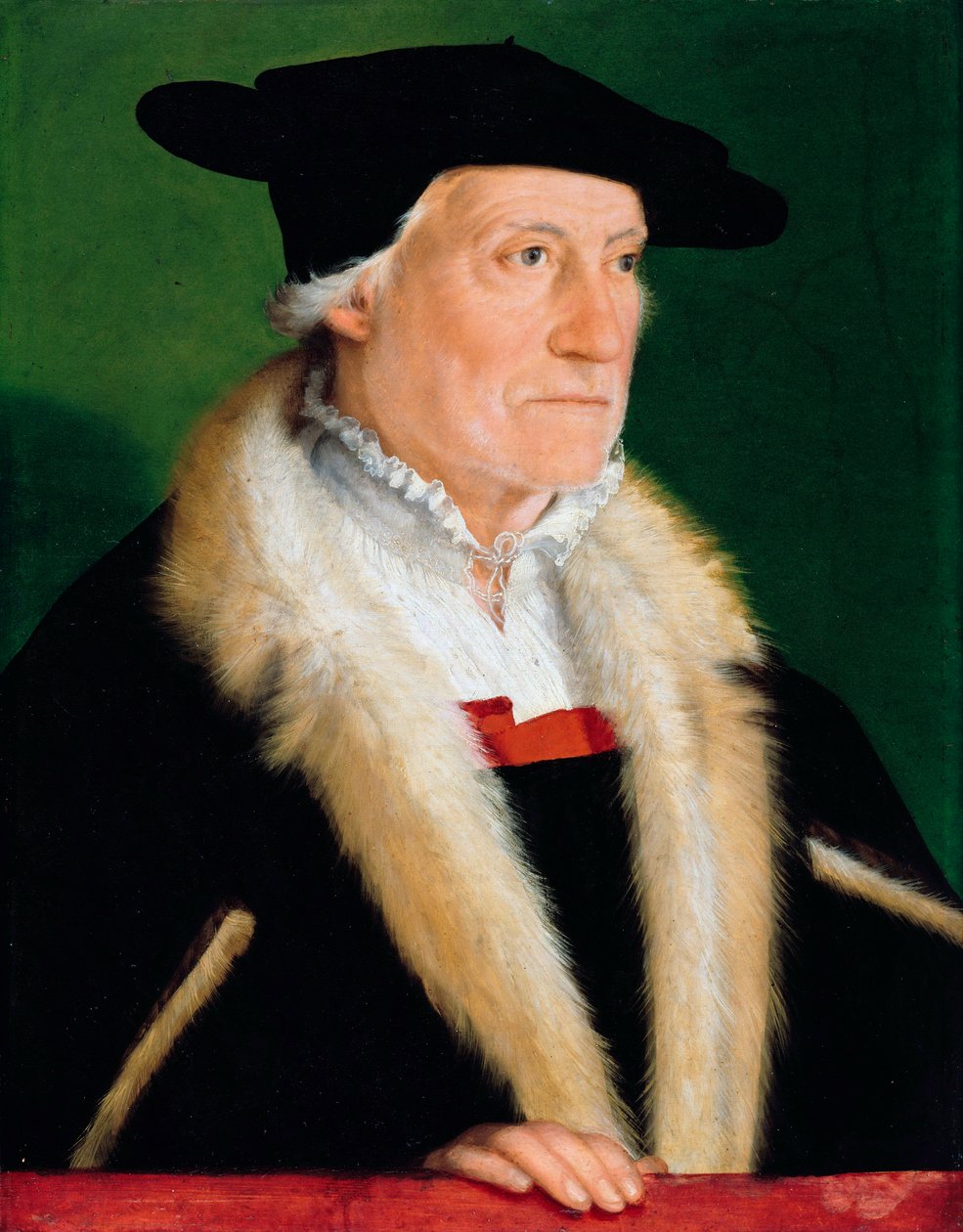 "" Porträtt av den tyske humanisten Sebastian Munster "" (Porträtt av kosmografen Sebastian Muenster (1489-1552)) Målning av Christoph Amberger (vers 1500-1562), vers 1550 - Olja på trä Dim 55,8x43,3 cm Staatliche Museum , Berlin av Christoph Amberger