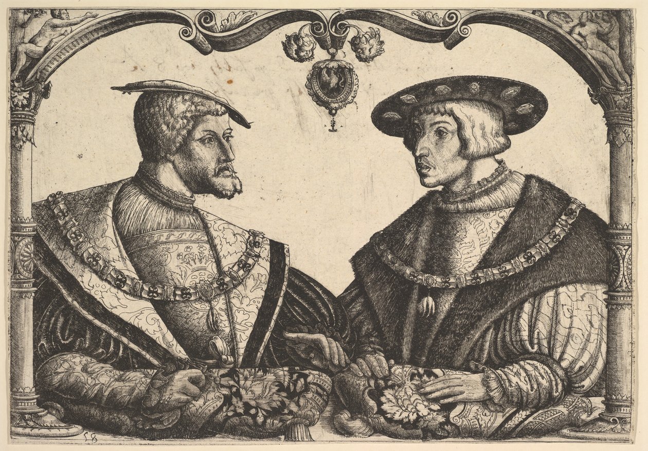 Kejsarna Karl V och Ferdinand I, ca. 1531. av Christoph Bockstorffer