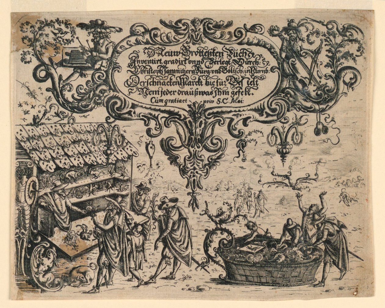 Titelsida från Neüw Grotteßken Buch (New Grotesque Book) av Christoph Jamnitzer
