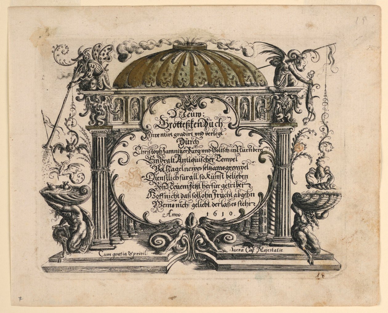 Titelsida, från Neüw Grotteßken Buch (New Grotesque Book) av Christoph Jamnitzer