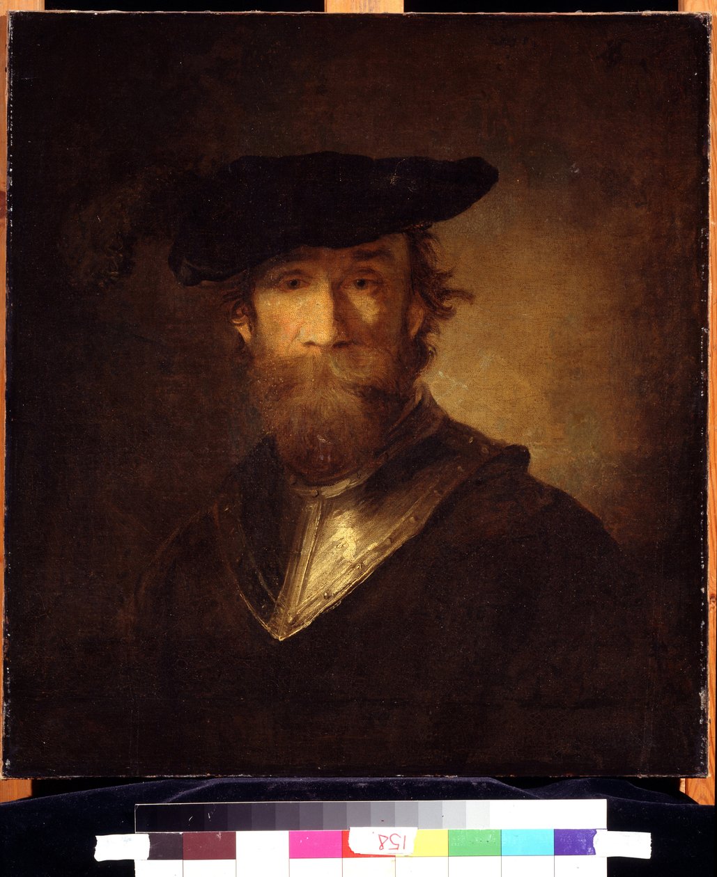 Gammal soldat i en svart basker. En gammal soldat i en svart basker. Målning av Christopher Paudiss (1630-1666). Tysk konst från 1600-talet. Pushkin Museum of Fine Arts, Moskva. av Christoph Paudiss