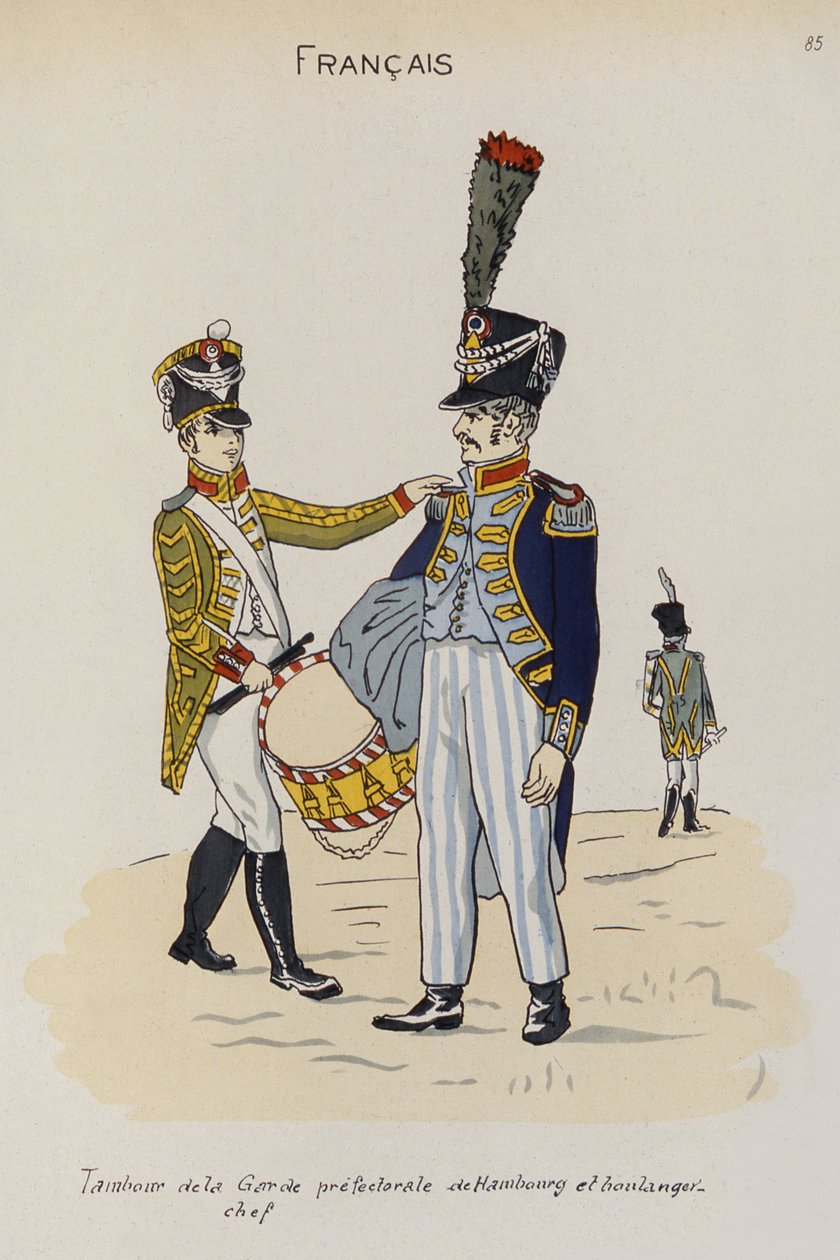 En trumslagare och mästare bagare från prefekturgardet i Hamburg, ca 1806 av Christoph Suhr