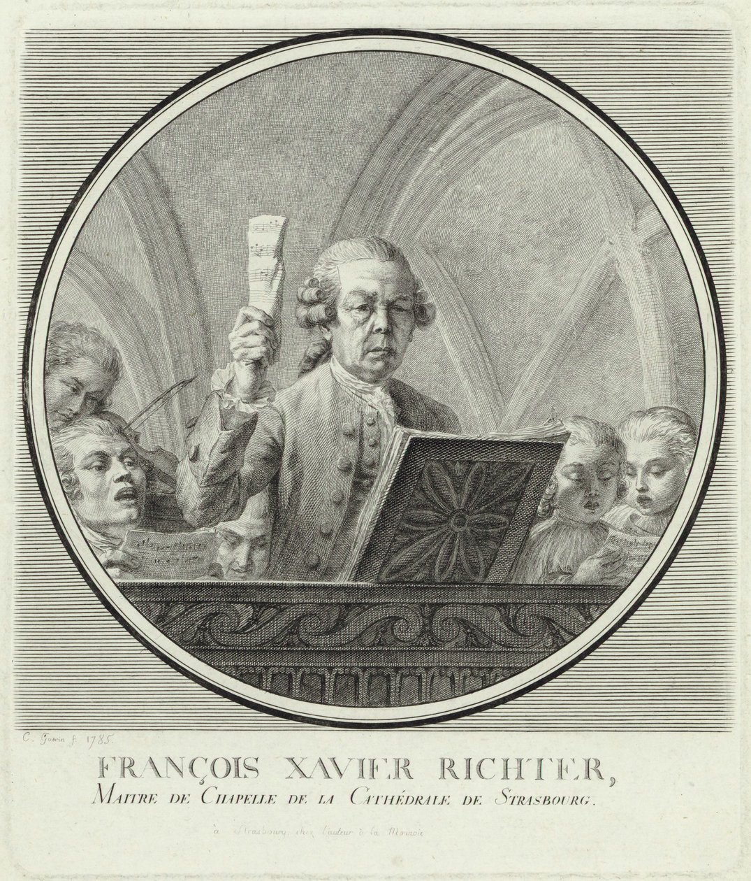 Porträtt av kompositören Franz Xaver Richter 1709-1789, 1785. av Christophe Guerin