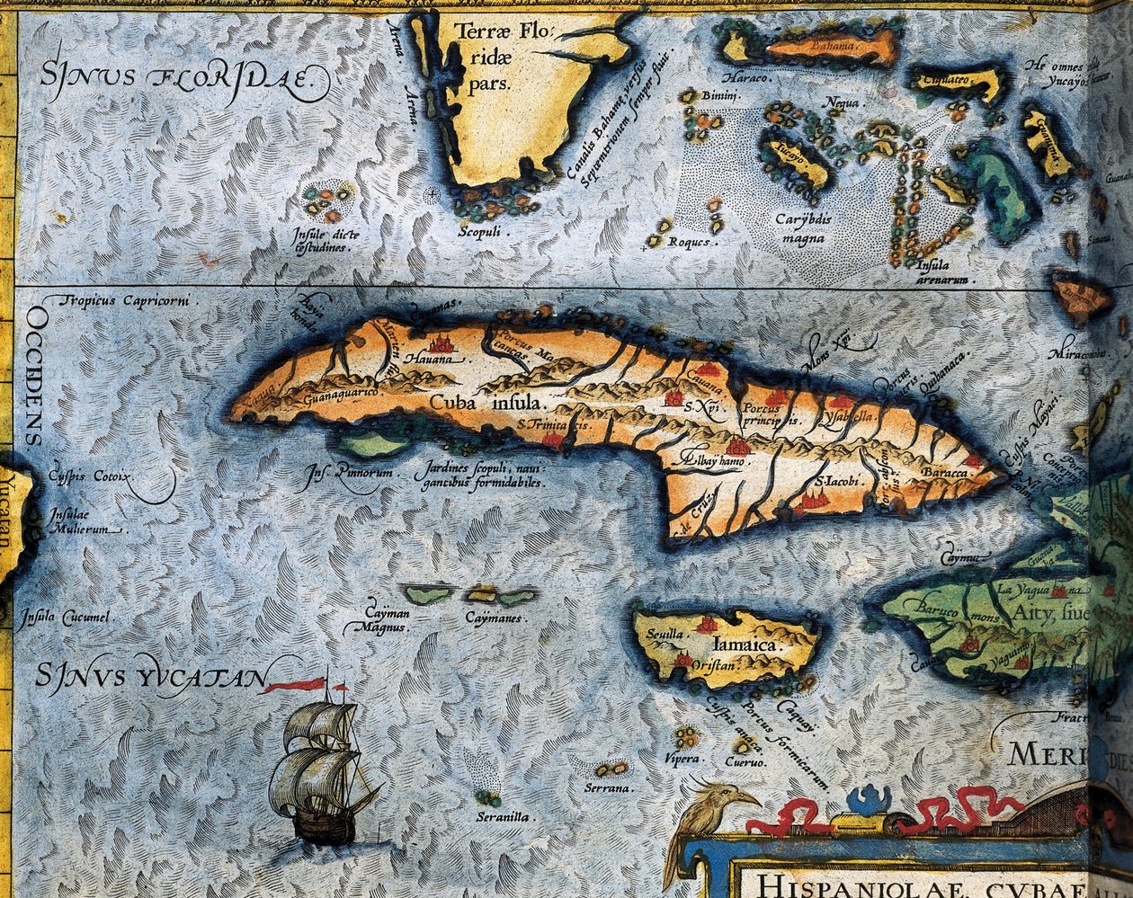 Karta över Karibiska havet av Christophe Plantin av Christophe Plantin