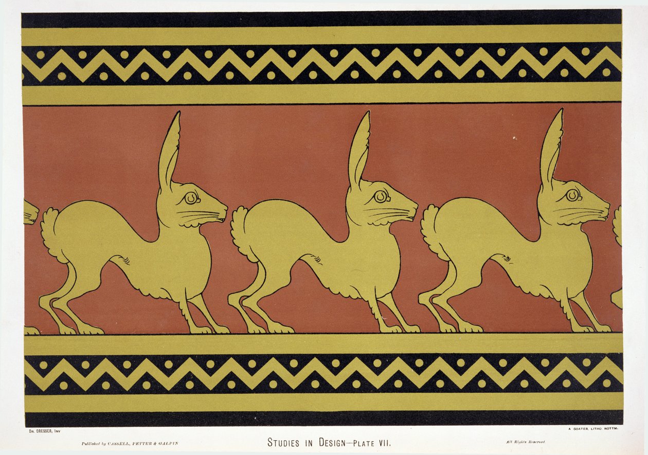 Platta VII från "Studies in Design", ca 1874-76 av Christopher Dresser