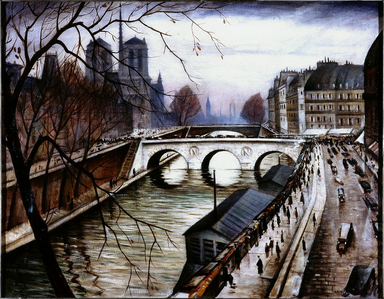 Notre Dame de Paris från Quai des Grands Augustins (olja och tempera på duk) av Christopher Richard Wynne Nevinson