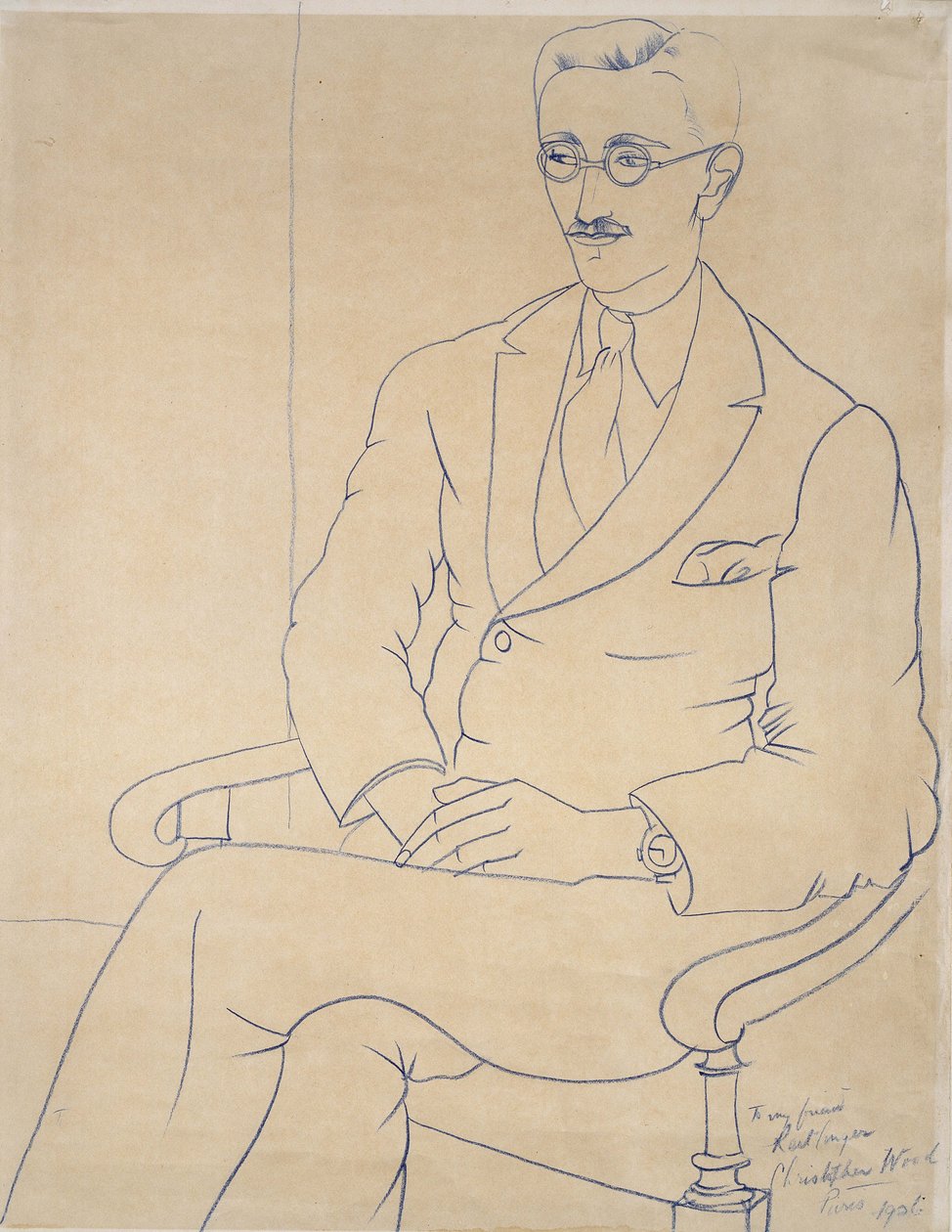 Porträtt av Gerald Reitlinger, 1926 (blå krita) av Christopher Wood