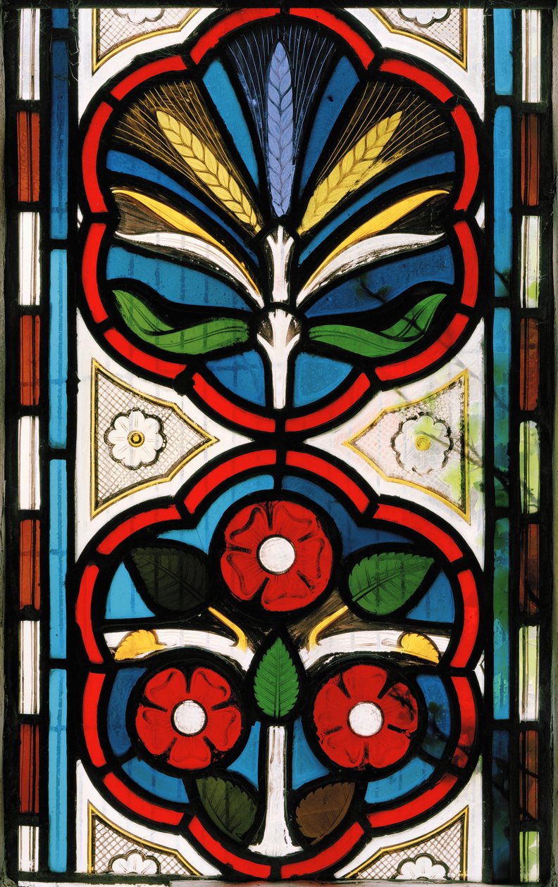 Rosor och vete, 1865 (målat glas) av Christopher Dresser