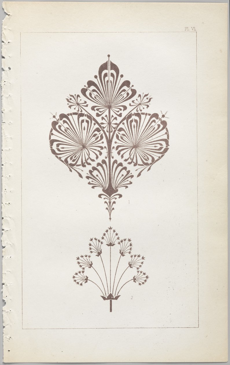 Konsten att dekorativ design: med en bilaga, som visar de timmar på dygnet då blommor öppnar, publicerad av Day & Son, London, 1862 av Christopher Dresser