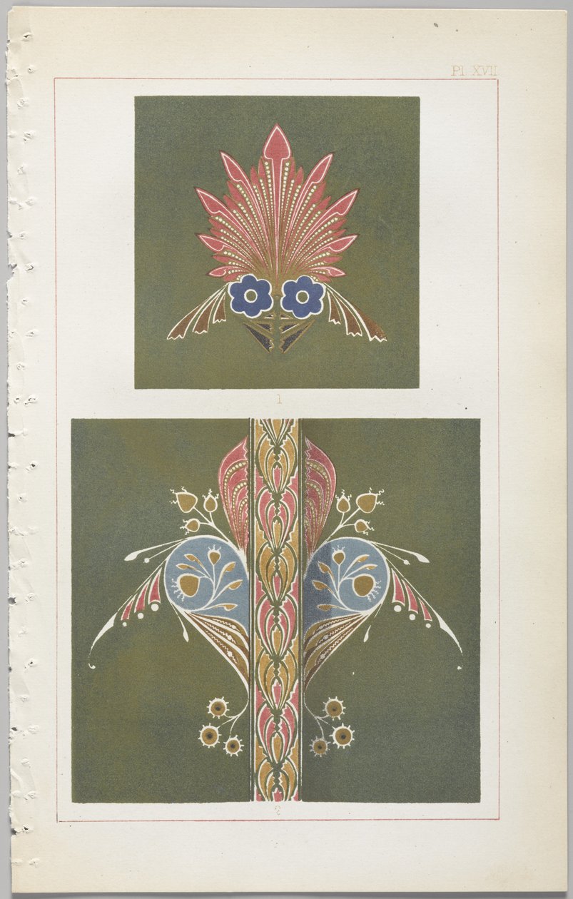 Konsten att dekorativ design: med en bilaga, som visar de timmar på dygnet då blommor öppnar, publicerad av Day & Son, London, 1862 av Christopher Dresser