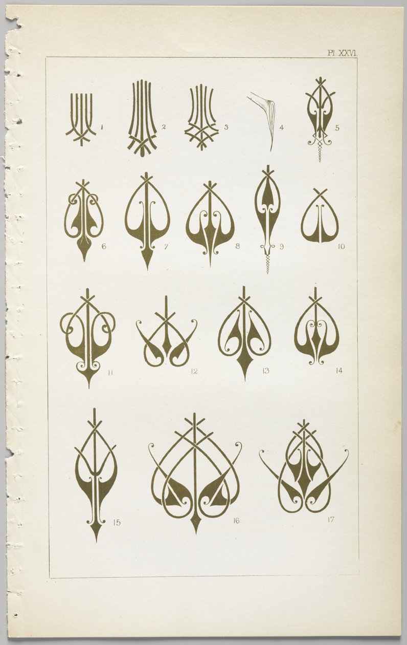 Konsten att dekorativ design: med en bilaga, som visar de timmar på dygnet då blommor öppnar, publicerad av Day & Son, London, 1862 av Christopher Dresser