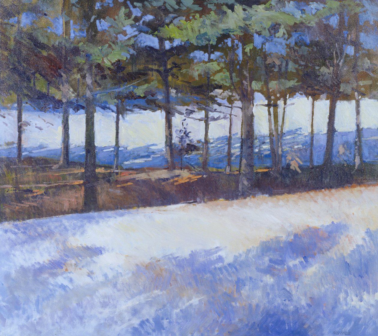 Frozen Lake, New York State (olja på duk) av Christopher Glanville