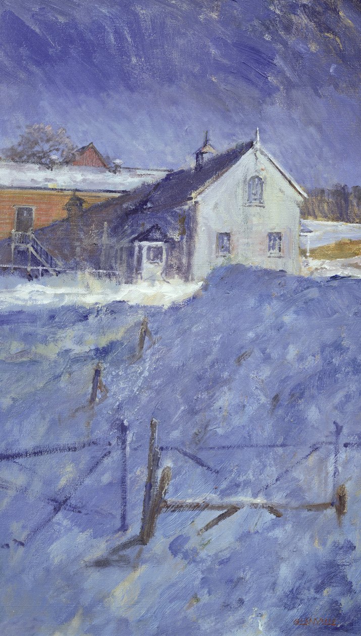 Winter at Silver Lodge (olja på duk) av Christopher Glanville