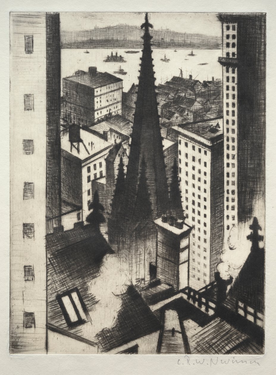 Templet i New York av Christopher Richard Wynne Nevinson