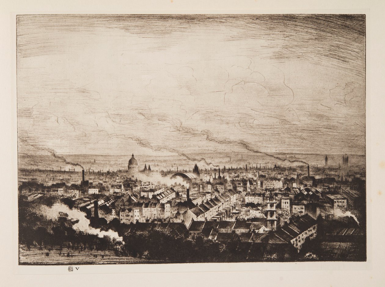London från Parliament Hill, pub. 1923. av Christopher Richard Wynne Nevinson