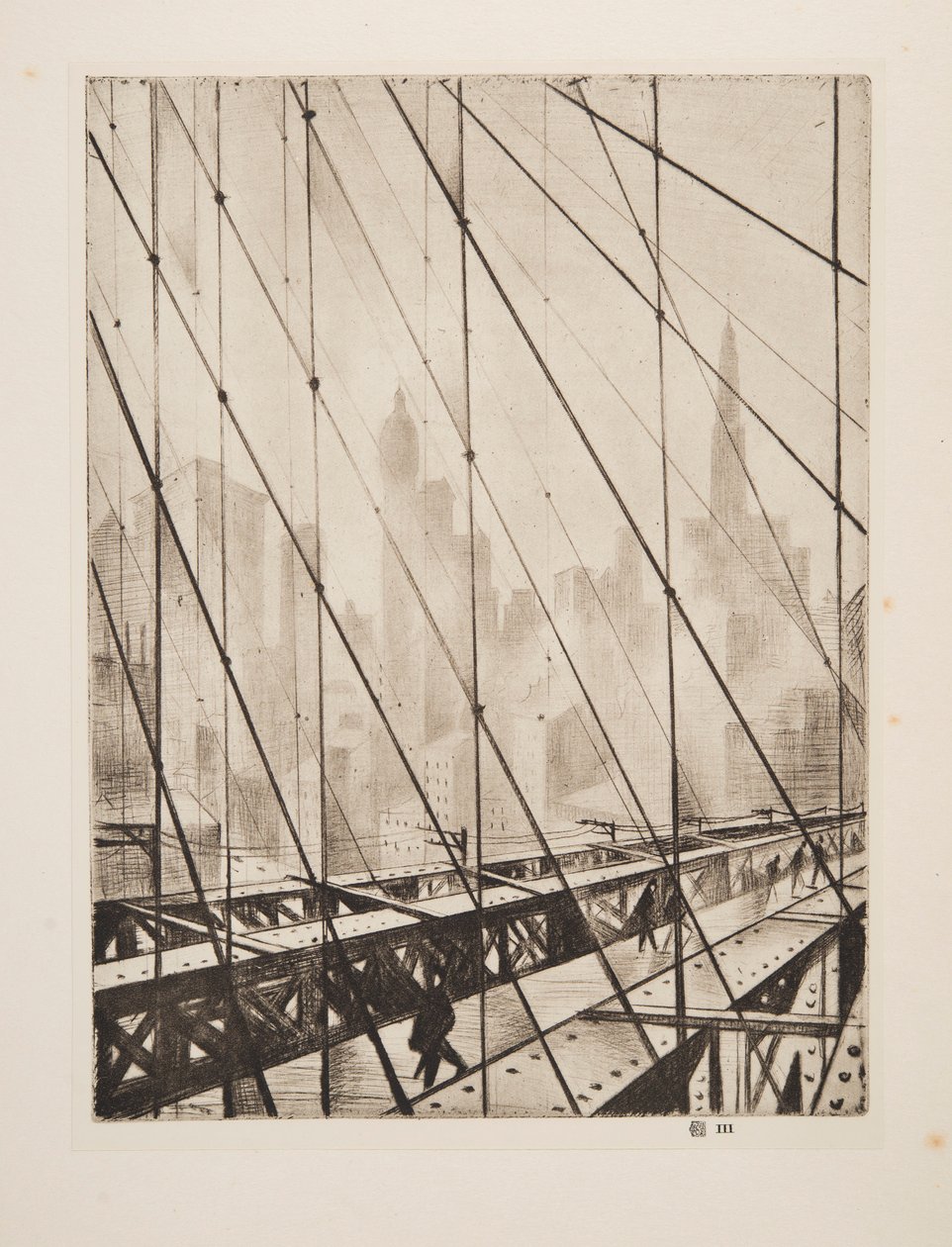 Ser genom Brooklyn Bridge, pub. 1921. av Christopher Richard Wynne Nevinson