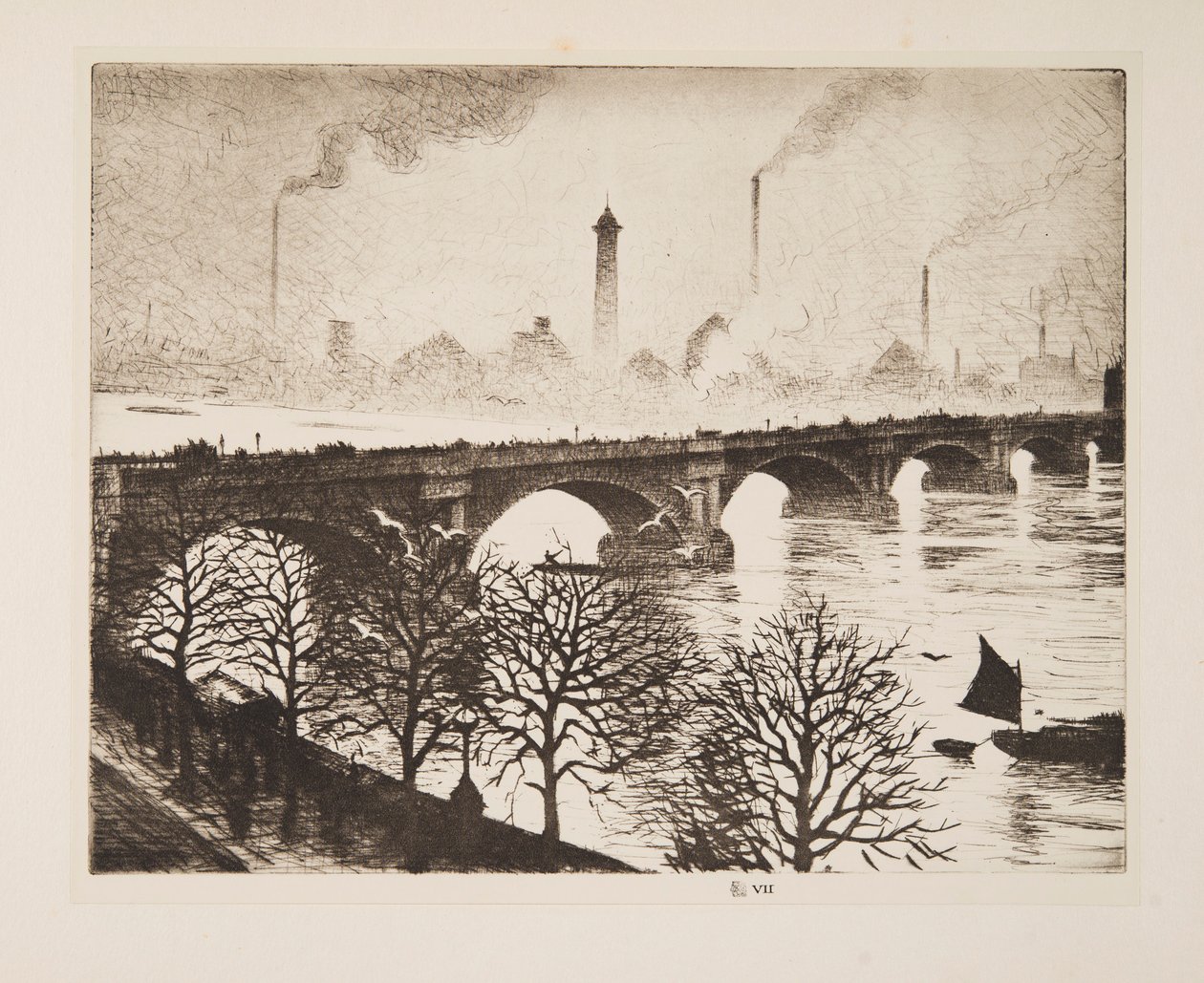 Waterloo Bridge från ett Savoy-fönster, pub. 1925. av Christopher Richard Wynne Nevinson