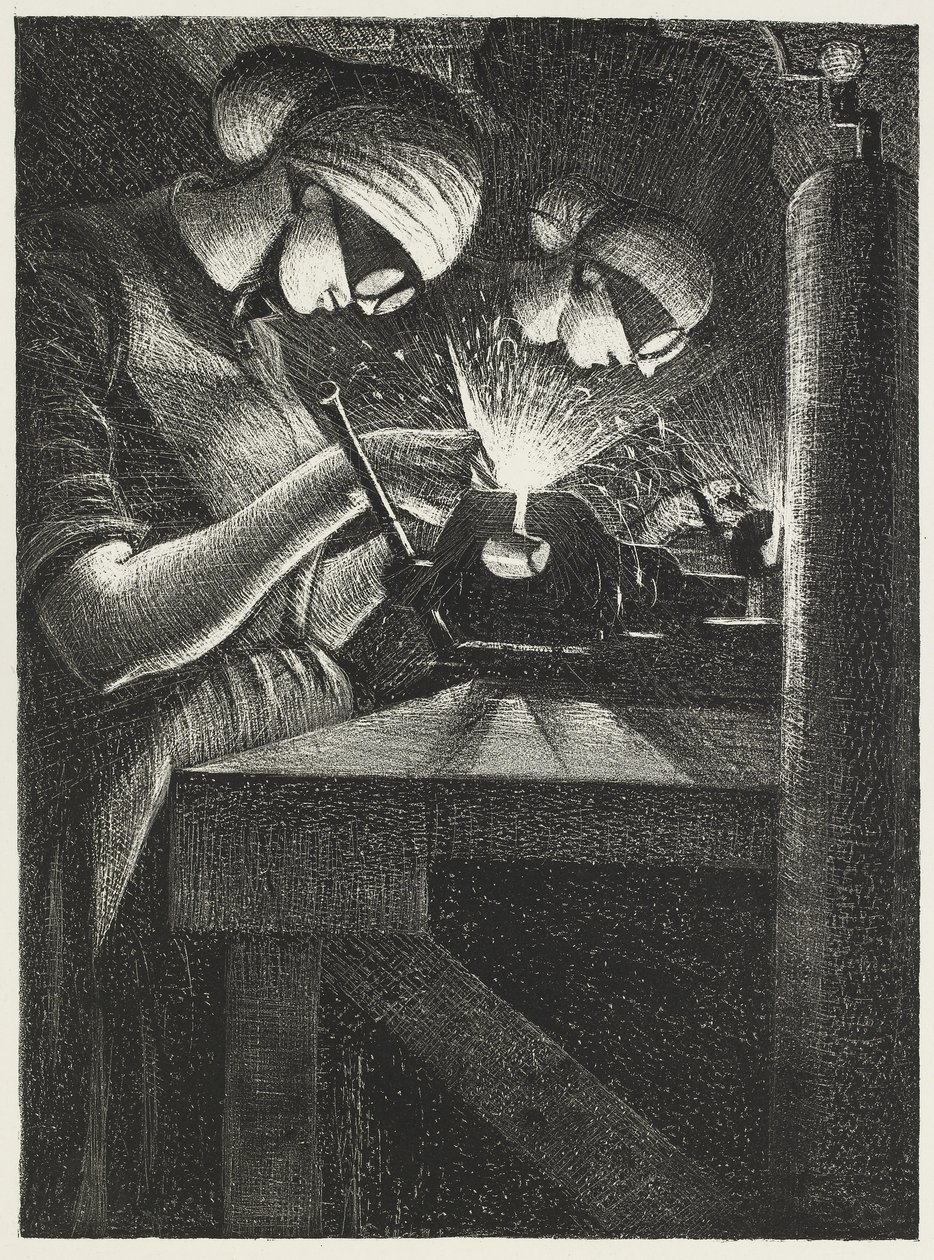 Acetylensvetsare, 1917 av Christopher Richard Wynne Nevinson