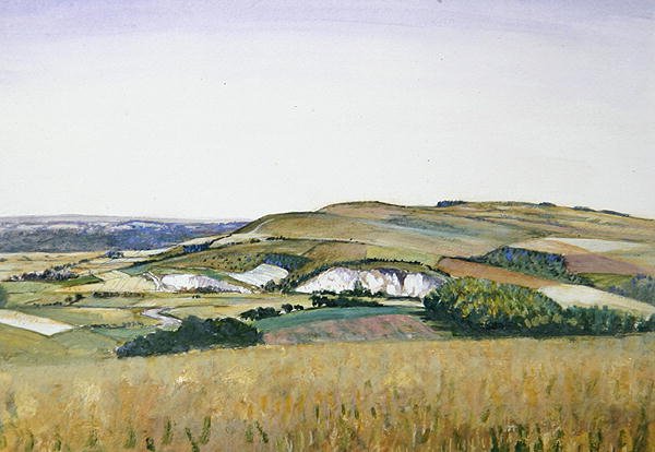 Amberley (akvarell och gouache på papper) av Christopher Richard Wynne Nevinson