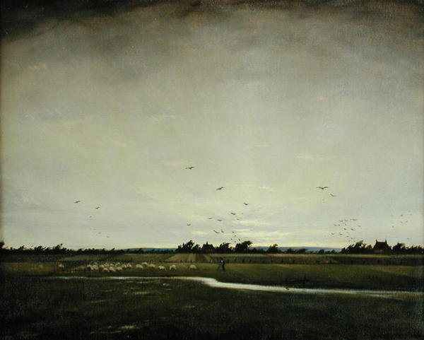 An English Landscape, Romney Marsh (olja på duk) av Christopher Richard Wynne Nevinson