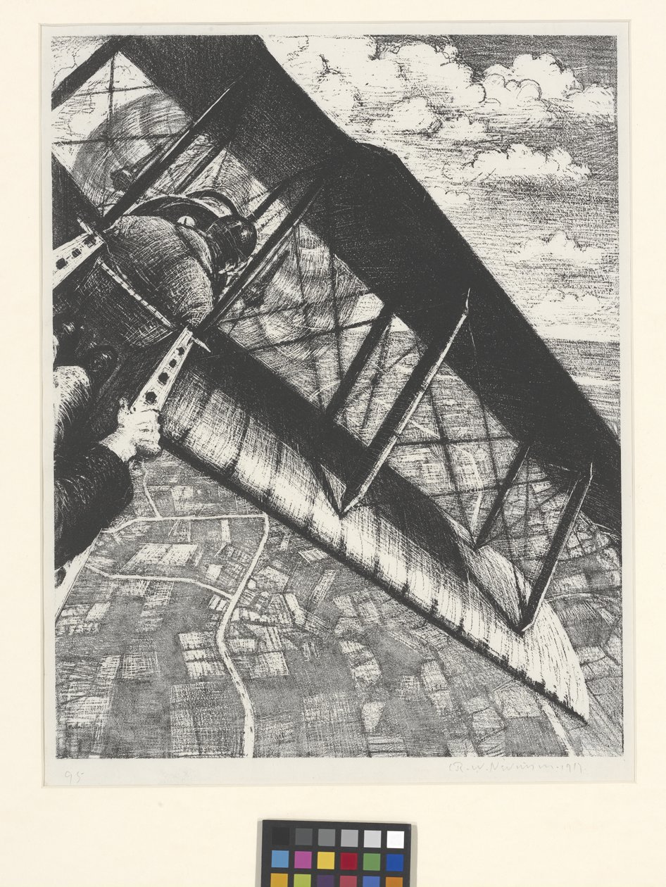 Att bygga flygplan: Banking At 4 000 Feet (litografi) av Christopher Richard Wynne Nevinson
