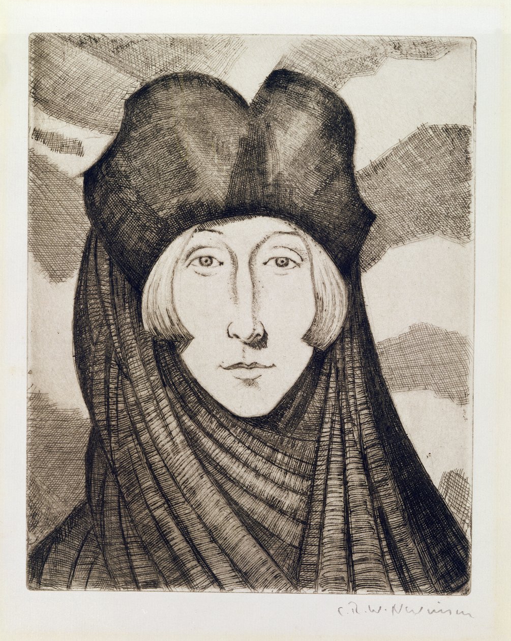 Edith Sitwell (1887-1964) 1927 (etsning och torrnål) av Christopher Richard Wynne Nevinson