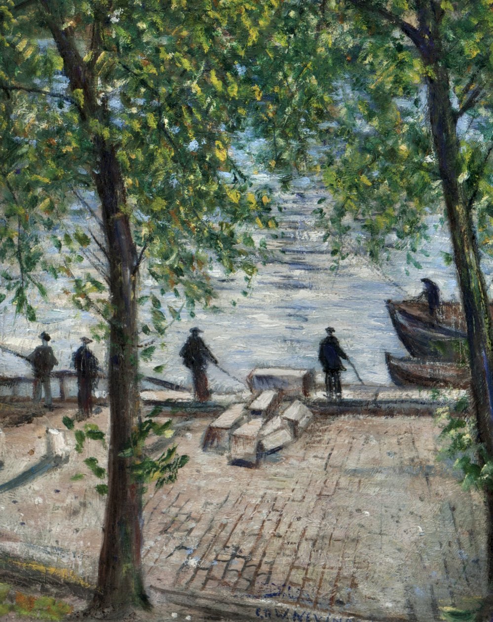 Fiskare på Seine, 1939 av Christopher Richard Wynne Nevinson