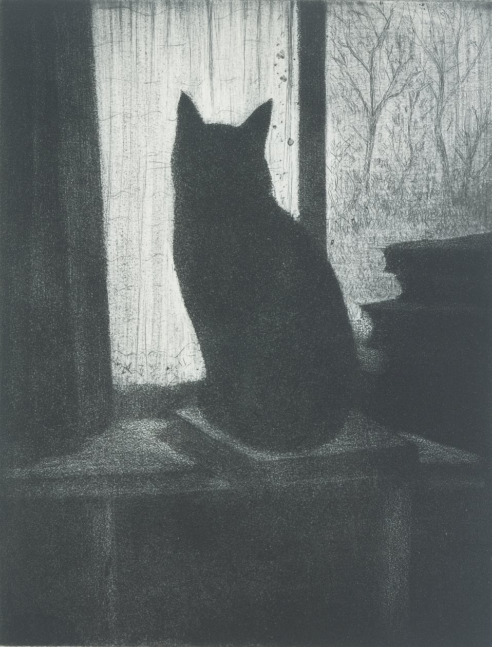Le Chat, ca 1920 (etsning och akvatint) av Christopher Richard Wynne Nevinson