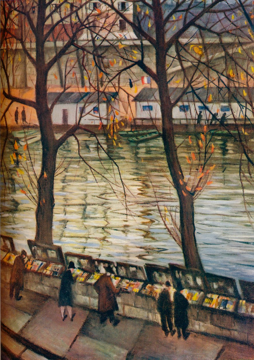 Bibliofilerna. En höstdag i Paris, c1930 av Christopher Richard Wynne Nevinson