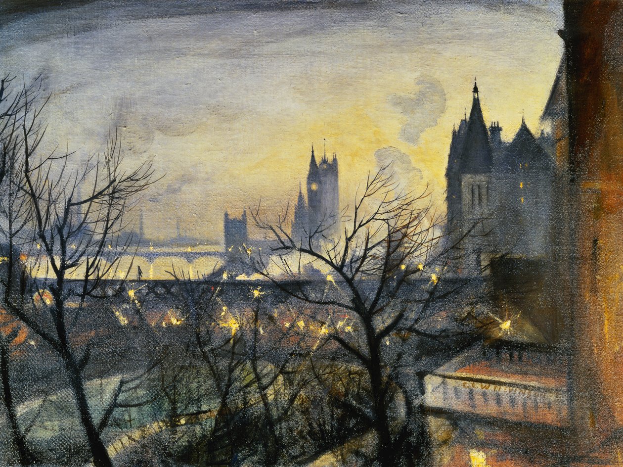 London Twilight från Adelphi, av Christopher Richard Wynne Nevinson