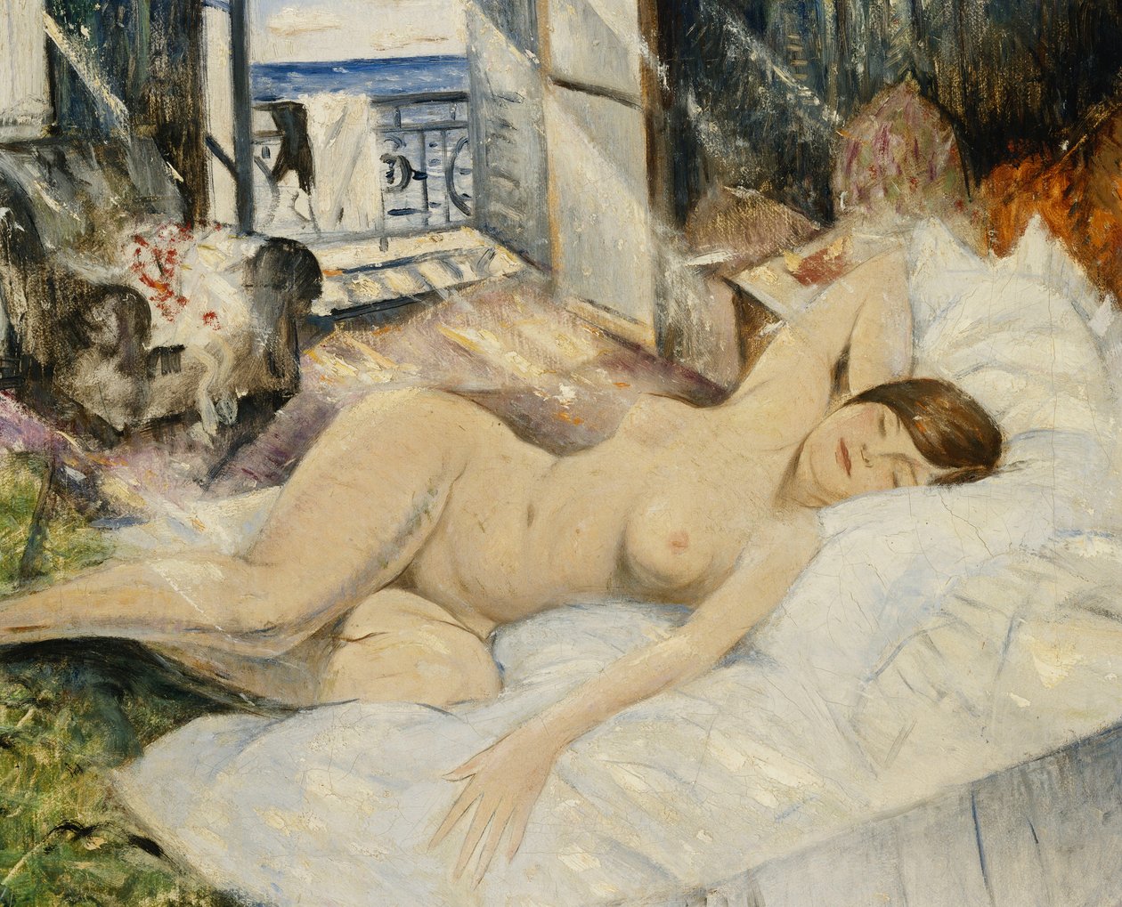 Naken på en säng, södra Frankrike, av Christopher Richard Wynne Nevinson